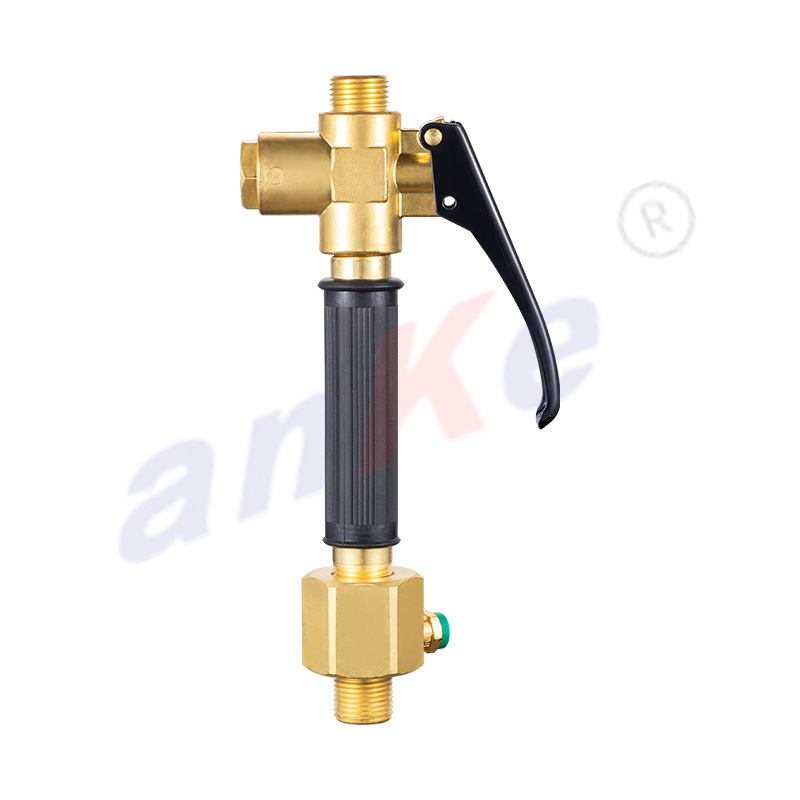 Brass Body Gas Valve for Trolley CO2 Hose Connection 2087